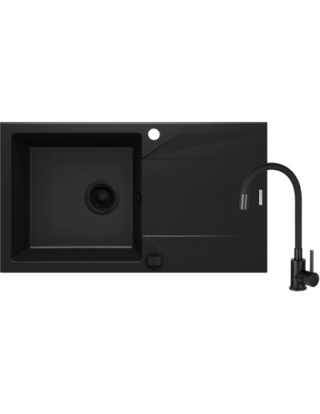 Deante Evora Granīta izlietne ar krānu, 1 bļoda ar noteku ZQJJN113