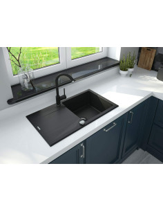 Deante Evora Granīta izlietne ar krānu, 1 bļoda ar noteku ZQJJN113 2