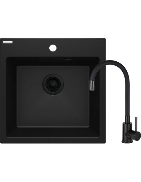 Deante Evora Granīta izlietne ar jaucējkrānu, 1 bļoda ZQJNN103