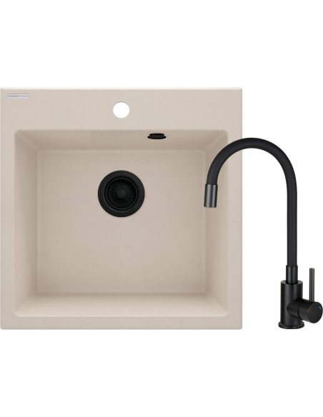 Deante Evora Granīta izlietne ar jaucējkrānu, 1 bļoda ZQJN5103