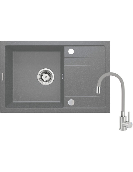 Deante Corio Granīta izlietne ar krānu, 1 bļoda ar noteku ZRCPS113