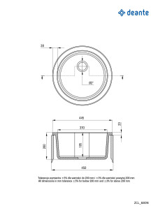 Deante Lusitano Keramikas izlietne, 1-bļoda ZCL_680N 2