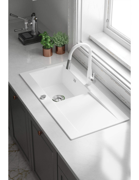 Deante Sabor Keramikas izlietne, 1 bļoda ar noteci ZCB_C113