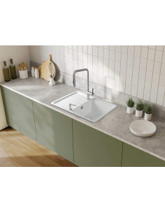 Deante Momi keramikas izlietne, 1 bļoda ar notecinātāju ZCM_6113 2