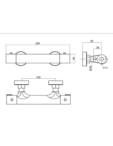 Dušas krāns ar termostatu MG2240, AMATA