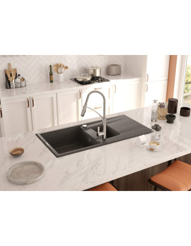 Deante Eridan granīta izlietne, 1,5 bļoda ar drenāžu ZQE_G513