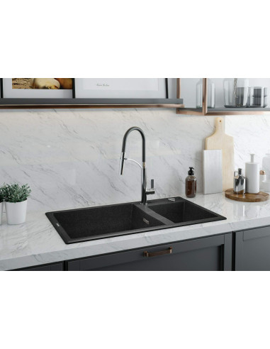 Deante Eridan Granīta izlietne, 2-bļodas ZQE_N20B