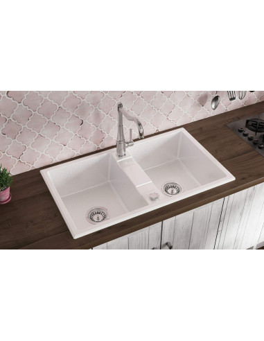 Deante Eridan Granīta izlietne, 2-bļodas ZQE_G203