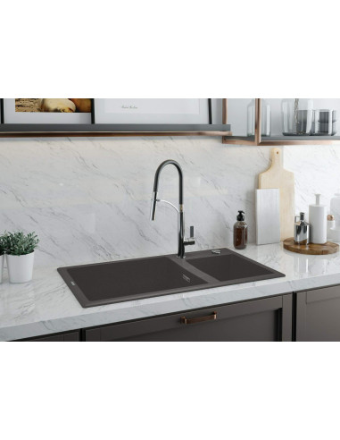 Deante Eridan Granīta izlietne, 2-bļodas ZQE_T20B