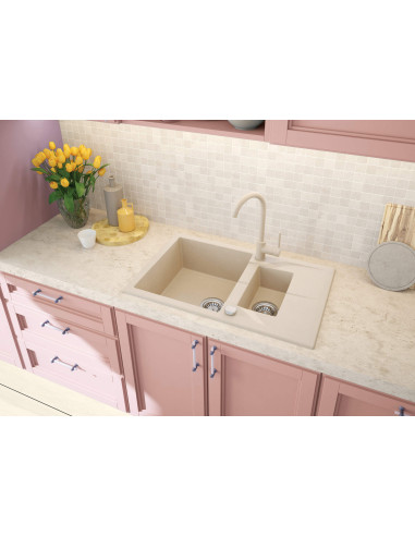 Deante Andante Granīta izlietne, 1,5 bļoda ar noteku ZQN_5513