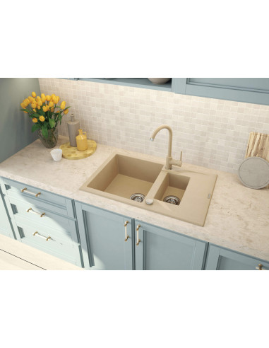 Deante Andante Granīta izlietne, 1,5 bļoda ar noteku ZQN_7513