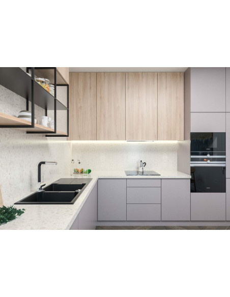 Deante Andante Granīta izlietne, 2-bļoda ar noteku ZQN_N213