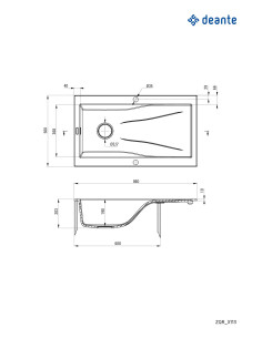 Deante Rapsodia Granite izlietne, 1 bļoda ar noteku ZQR_S113 2