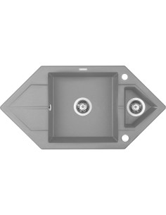 Deante Hexon granīta izlietne, 1,5 bļoda ar noteku — Space-Saver ZQP_S653
