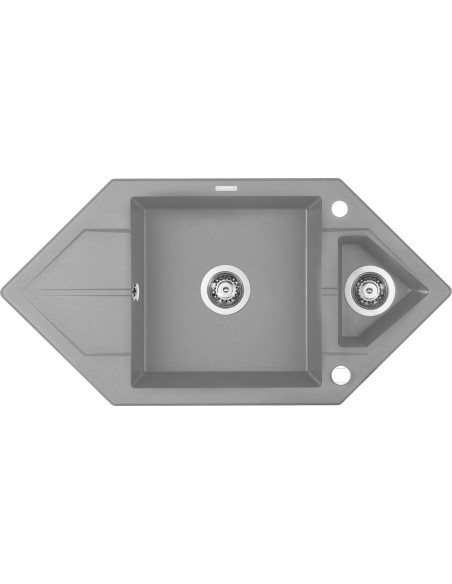 Deante Hexon granīta izlietne, 1,5 bļoda ar noteku — Space-Saver ZQP_S653