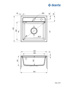 Deante Zorba Granīta izlietne, 1-bļoda ZQZ_T103 2