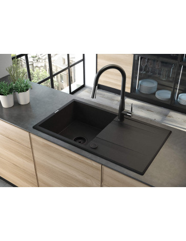 Deante Eridan granīta izlietne, 1 bļoda ar notecinājumu ZQE_A713