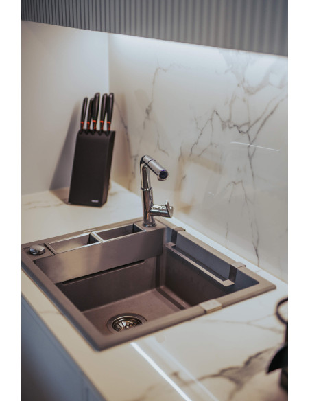 Deante Magnetic Magnetic granīta izlietne, 1 bļoda ar notecinājumu ZRM_A11A