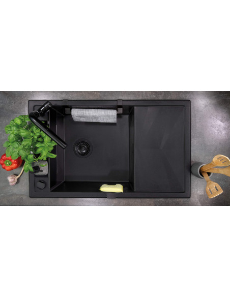 Deante Magnetic Magnetic granīta izlietne, 1 bļoda ar notecinājumu ZRM_N11A