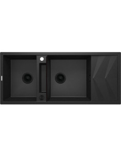 Deante Magnetic Magnētiskā granīta izlietne, 2-bļoda ar noteci ZRM_G213
