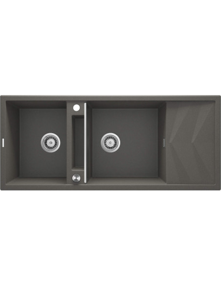 Deante Magnetic Magnētiskā granīta izlietne, 2-bļoda ar noteci ZRM_T213