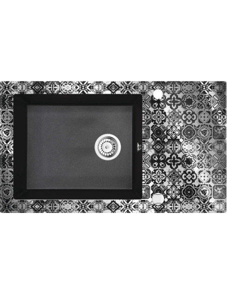 Deante Capella Precious Glass granīta izlietne, 1 bļoda ar notecinājumu ZSC_GP2C