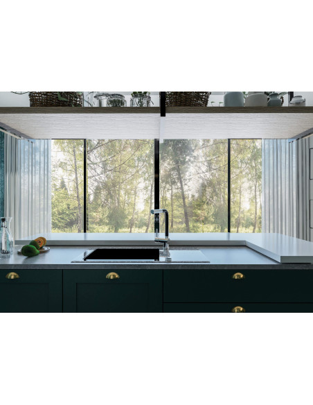 Deante Capella Precious Glass granīta izlietne, 1 bļoda ar notecinājumu ZSC_GP2C