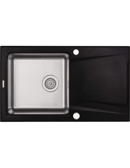 Deante Prime granīta tērauda izlietne, 1 bļoda ar notecinājumu ZSR_G113