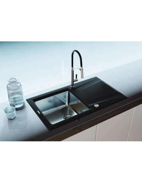 Deante Prime granīta tērauda izlietne, 1 bļoda ar notecinājumu ZSR_G113