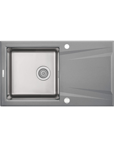 Deante Prime granīta-tērauda izlietne, 1 bļoda ar notecināšanas sistēmu ZSR_S113