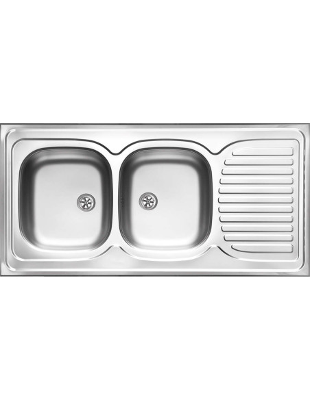 Deante Tango Tērauda izlietne, 2 bļodas ar noteku - uzliekams ZE6_0210