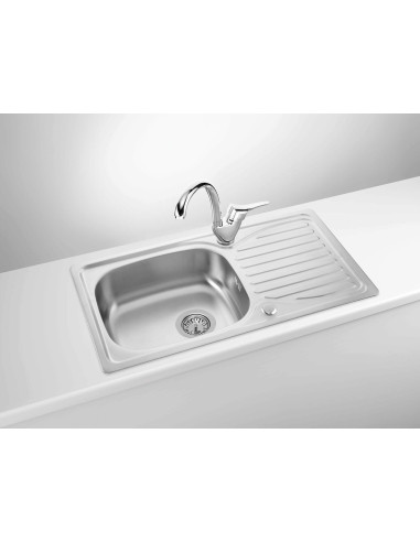 Deante Doppio tērauda izlietne, 1 bļoda ar noteci ZEN_0113