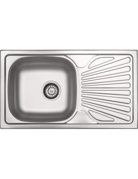 Deante Legato Steel izlietne, 1 bļoda ar noteku - 2" notekas ZEL_0110