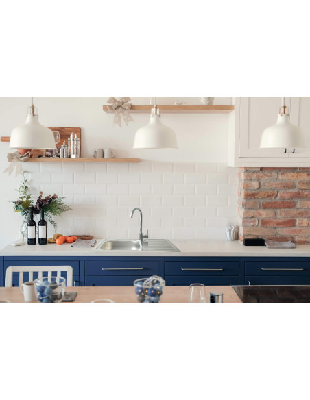 Deante Legato Steel izlietne, 1 bļoda ar noteku - 2" notekas ZEL_3110