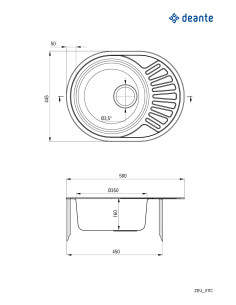 Done Twist tērauda izlietne, 1 bļoda ar notecinātāju ZEU_311C 2