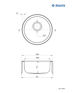 Deante Twist tērauda izlietne, 1 bļoda ZHC_0803 2