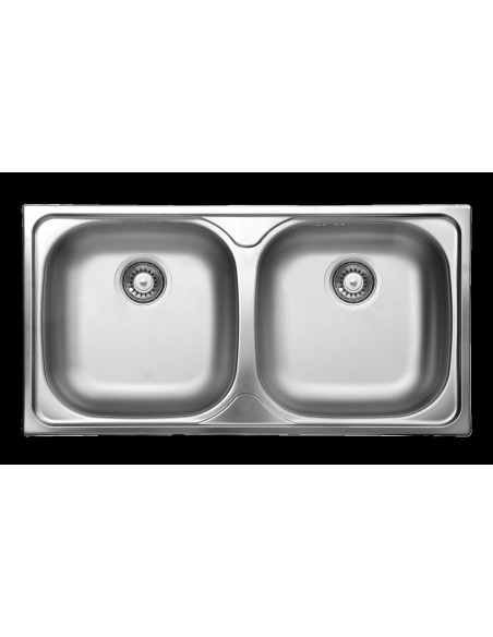 Izgatavota Xylo tērauda izlietne, 2 bļodas ZEX_3203