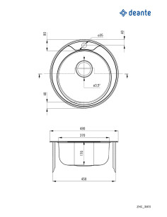 Deante Twist tērauda izlietne, 1 bļoda ZHC_3813 2