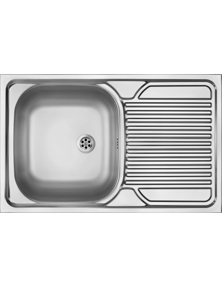 Deante Tango tērauda izlietne, 1 bļoda ar notecinājumu - uzliekama ZM5_0110