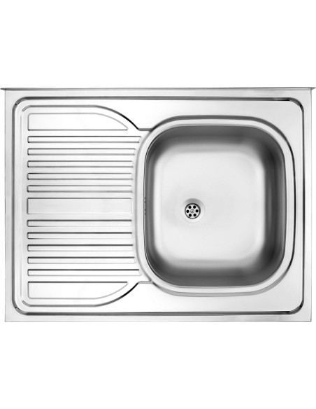 Deante Tango tērauda izlietne, 1 bļoda ar notecinājumu, kreisajā pusē - uzliekama ZM6_011L