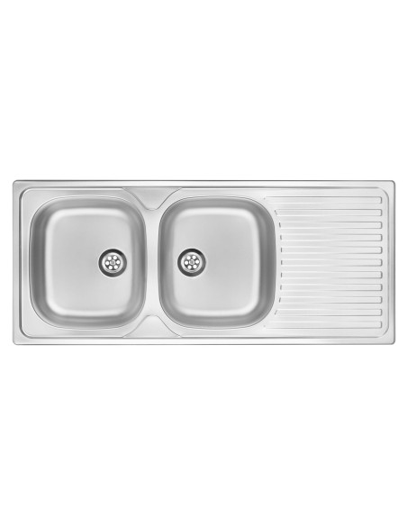 Deante Techno tērauda izlietne, 2 bļodas ar notecinājumu ZEU_0210