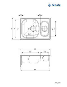 Ražota Xylo tērauda izlietne, 1,5 bļodas ZEX_0503 2