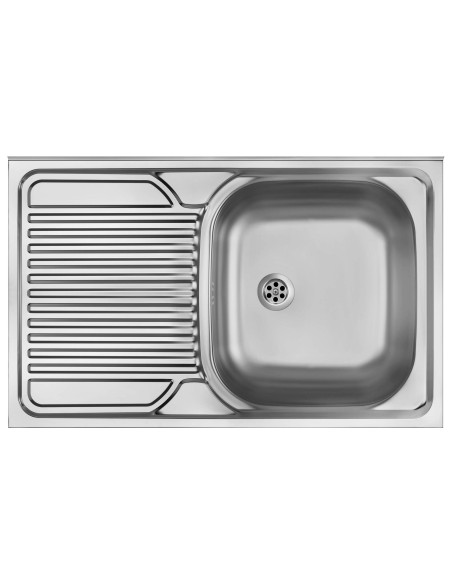 Deante Tango tērauda izlietne, 1 bļoda ar notecinājumu, kreisajā pusē - uzliekama ZM5_011L