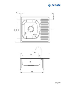 Made Techno Steel izlietne, 1-bļoda ar noteci ZMU_3113 2