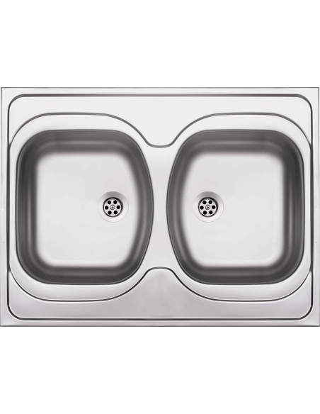 Deante Tango tērauda izlietne, 2 bļodiņas - uzliekams ZM6_020N