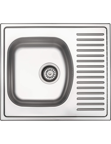 Deante Techno Steel izlietne, 1-bļoda ar noteci ZMU_0113
