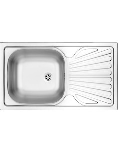 Deante Techno Steel izlietne, 1-bļoda ar noteci ZMU_3110