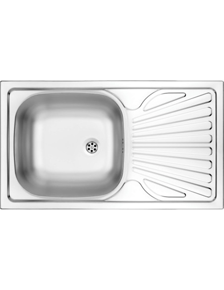 Deante Techno Steel izlietne, 1-bļoda ar noteci ZMU_3110 Deante Techno Steel izlietne, 1-bļoda ar noteci ZMU_3110