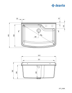 Deante dārza sadzīves izlietne, 1 bļoda — pie sienas stiprināma ZYT_310B 2