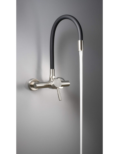 Deante Luno virtuves jaucējkrāns, pie sienas stiprināms, ar locāmu snīpi BOC_B800